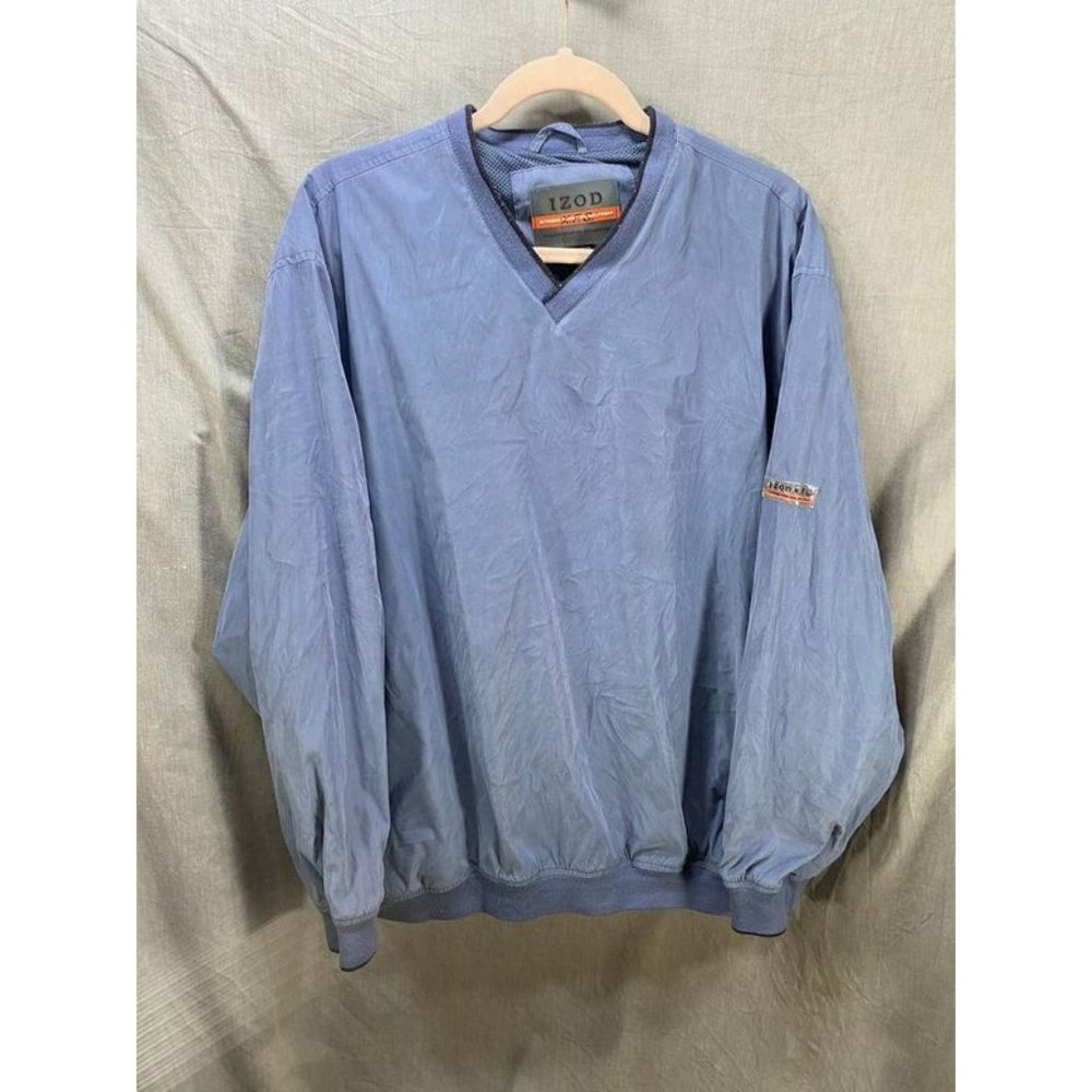 Izod XFG Jacket‎ Adult Large Blue Long Sleeve Pullover Windbreaker Mens.